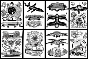 plane travelling around thw world tattoo idea