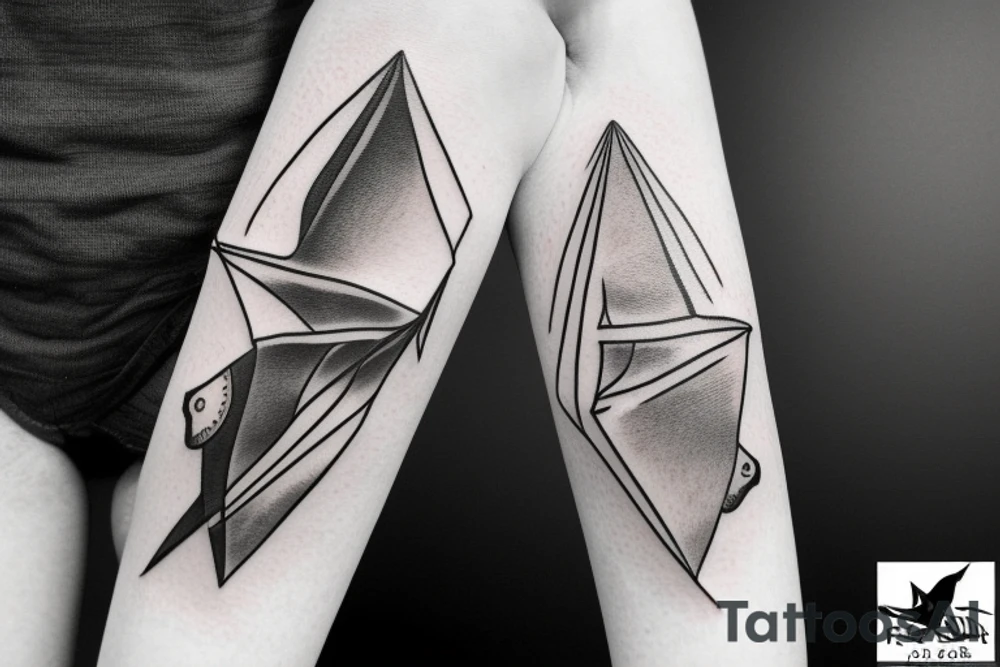 paper plane travelling around thw world tattoo idea