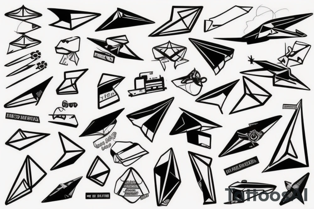 paper airplane travelling around the globe tattoo idea