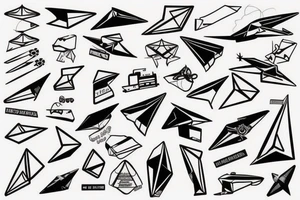 paper airplane travelling around the globe tattoo idea
