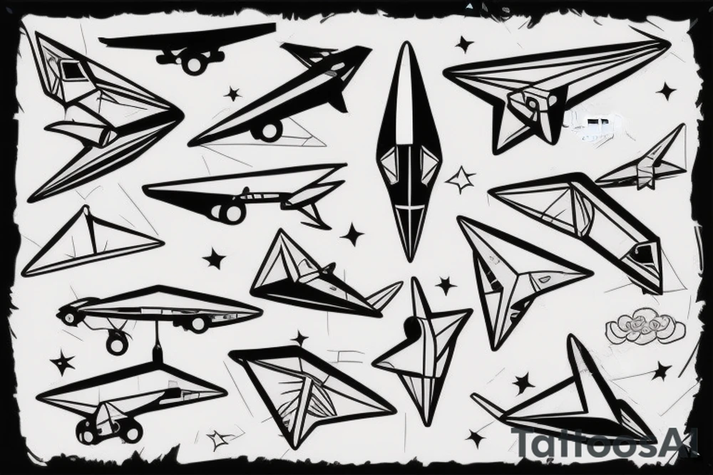 paper airplane travelling around the globe tattoo idea