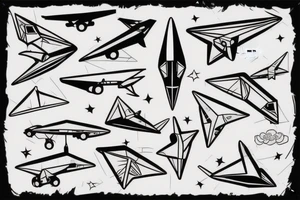 paper airplane travelling around the globe tattoo idea