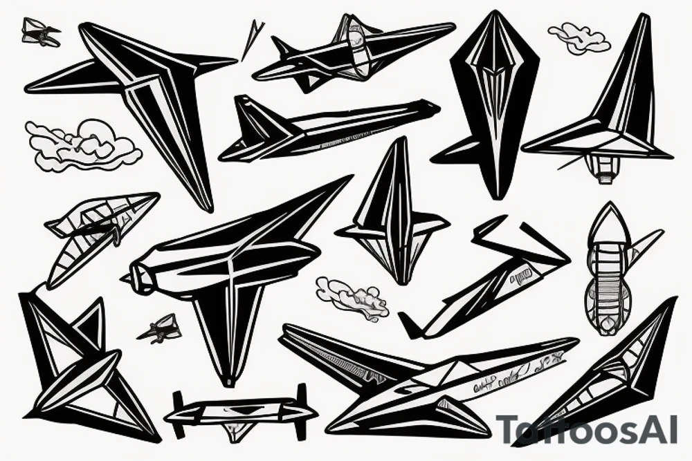 paper airplane that flies around the globe tattoo idea