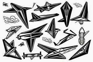 paper airplane that flies around the globe tattoo idea