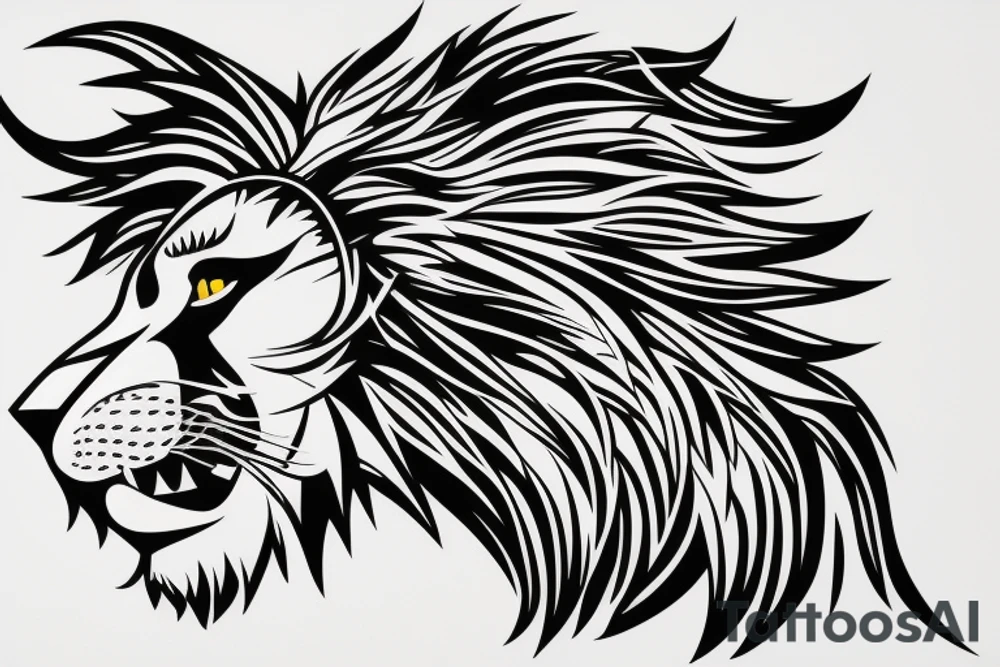 A brave lion killing his prey tattoo idea
