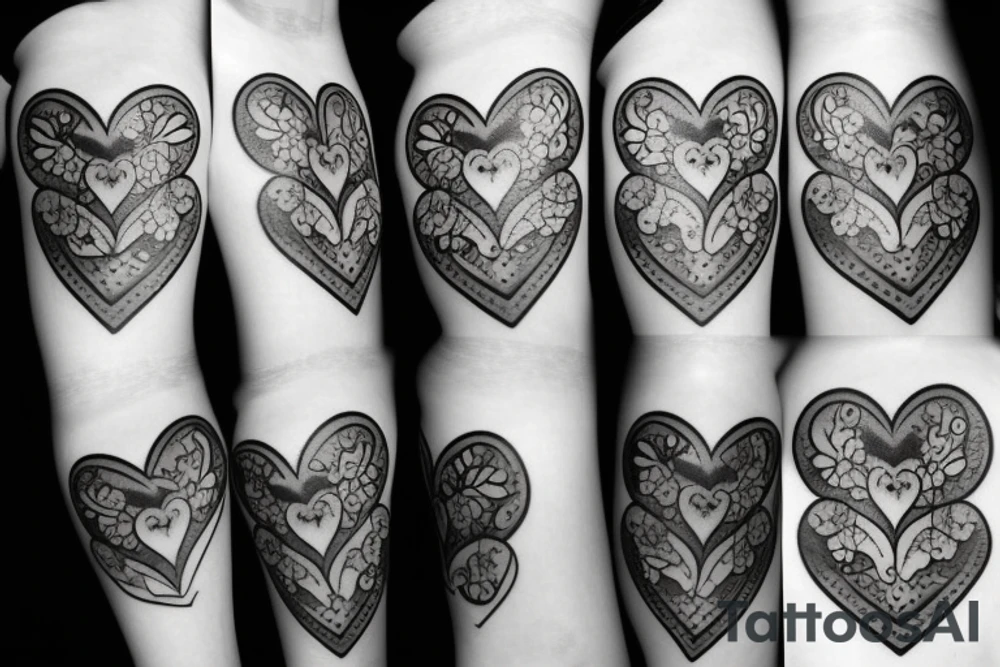 Flower with hearts tattoo idea