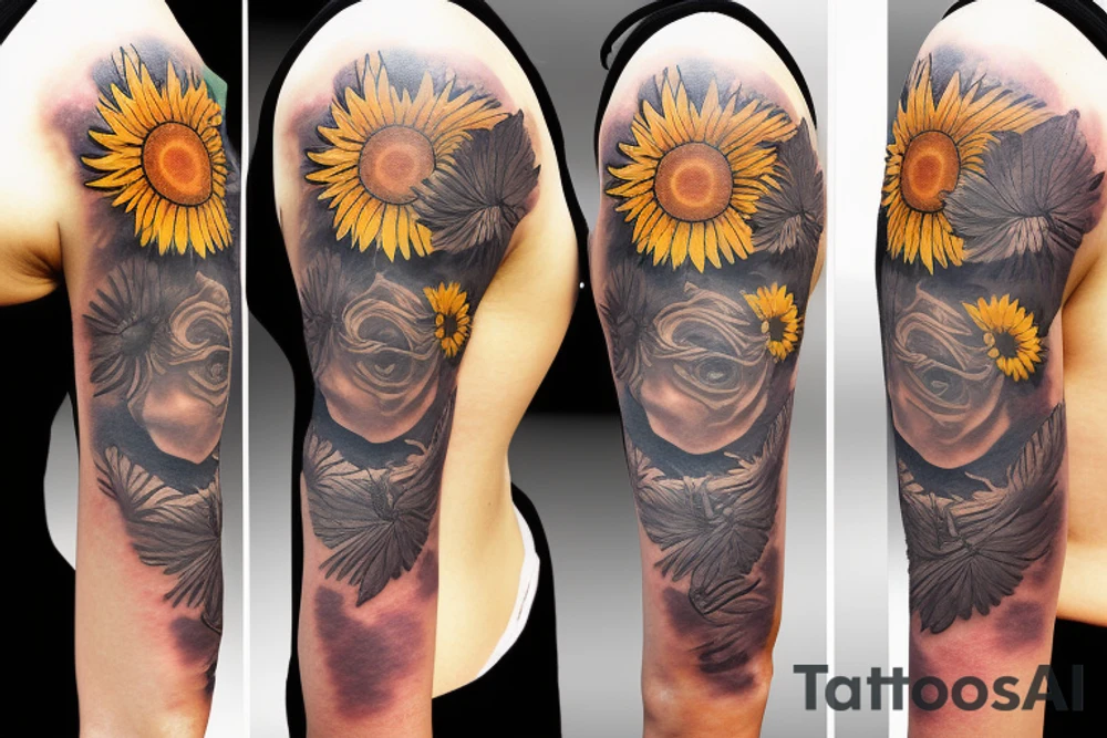 Sun flower tattoo idea
