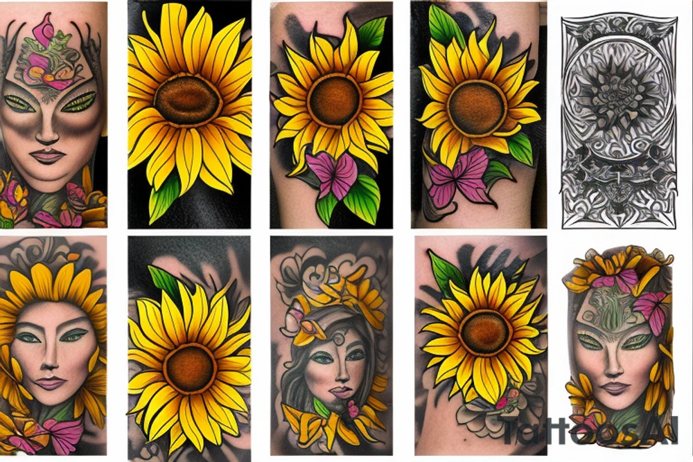 Sun flower tattoo idea
