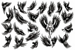 Angel falling backward from heaven tattoo idea