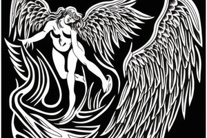 Angel falling backward from heaven tattoo idea