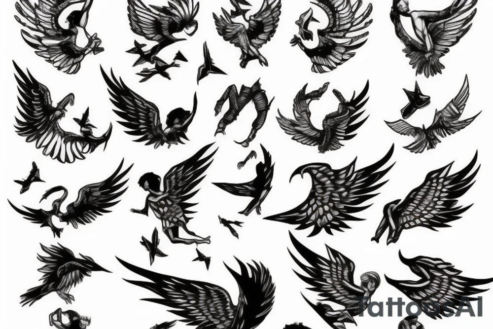 Icarus falling backward tattoo idea