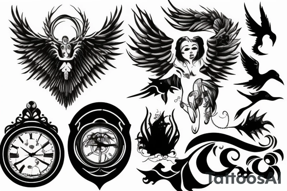 Icarus falling backward tattoo idea