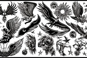 Icarus falling backward tattoo idea