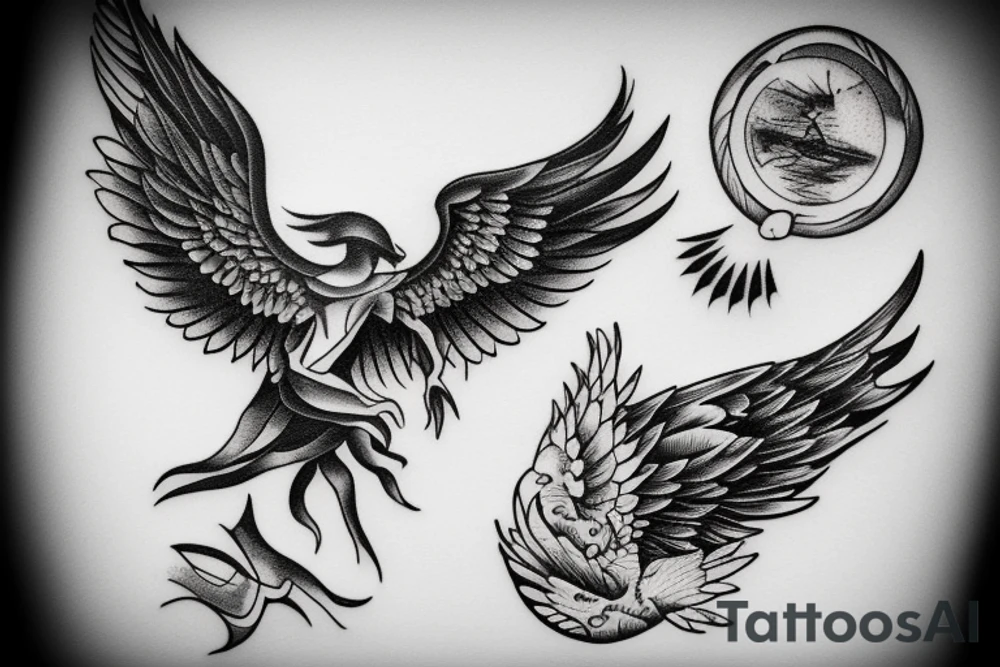 Icarus falling backward tattoo idea