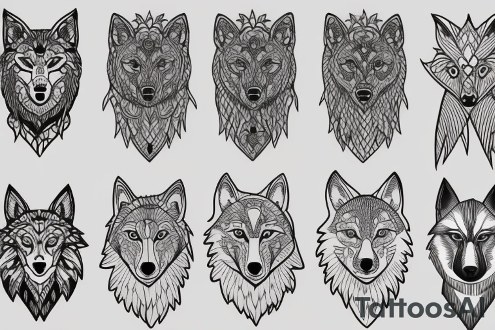 Nordic, wolf, compass tattoo idea