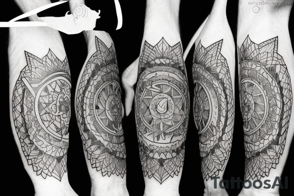 Nordic, wolf, compass tattoo idea