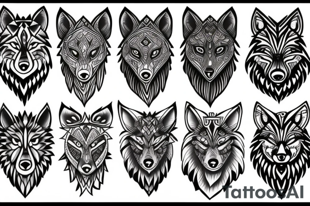 Nordic, wolf, compass tattoo idea