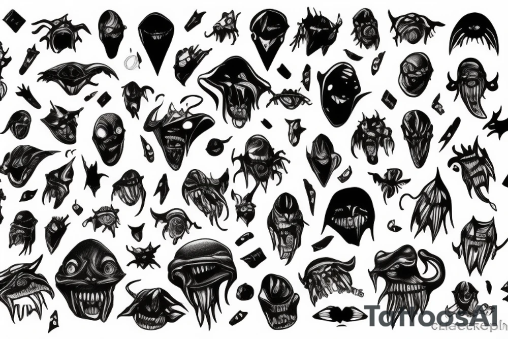 vicious looking alien tattoo idea