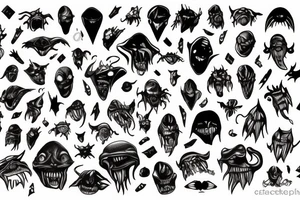 vicious looking alien tattoo idea