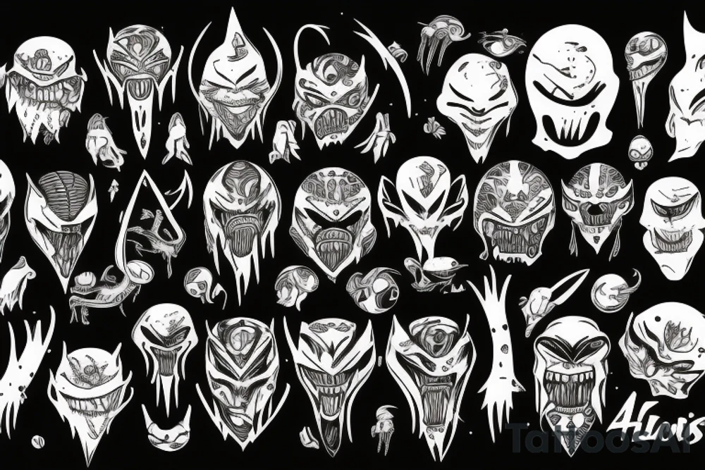 vicious looking alien tattoo idea