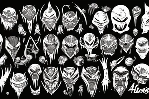 vicious looking alien tattoo idea