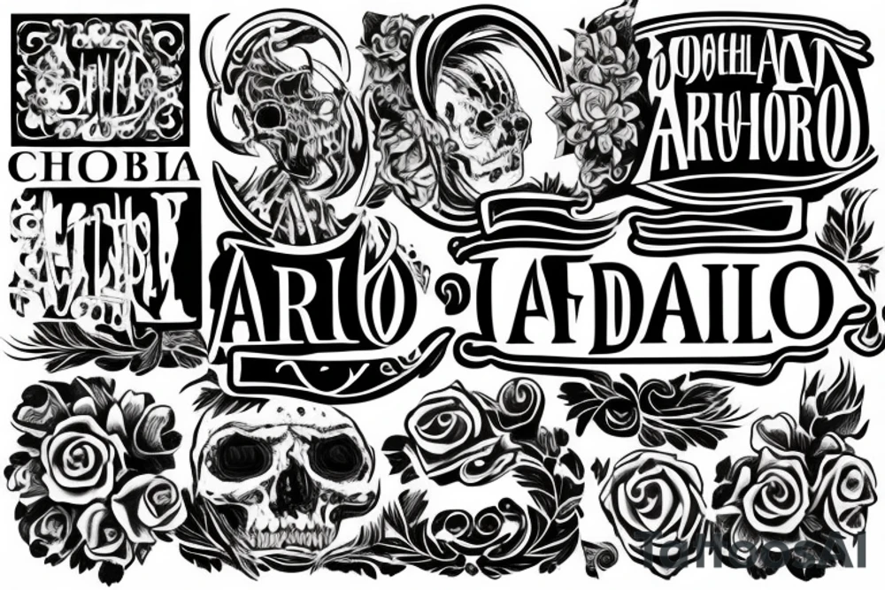 old english cholo font "ARRIOLA" tattoo idea