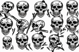 Skeleton shooting itself in the head tattoo idea