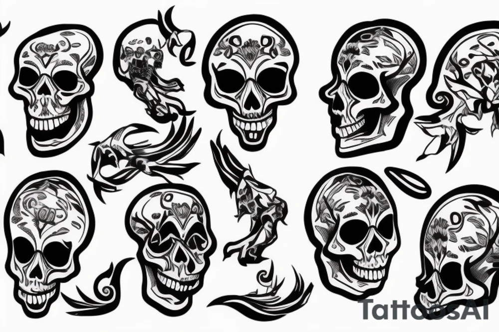 Skeleton shooting itself in the head tattoo idea