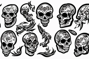 Skeleton shooting itself in the head tattoo idea