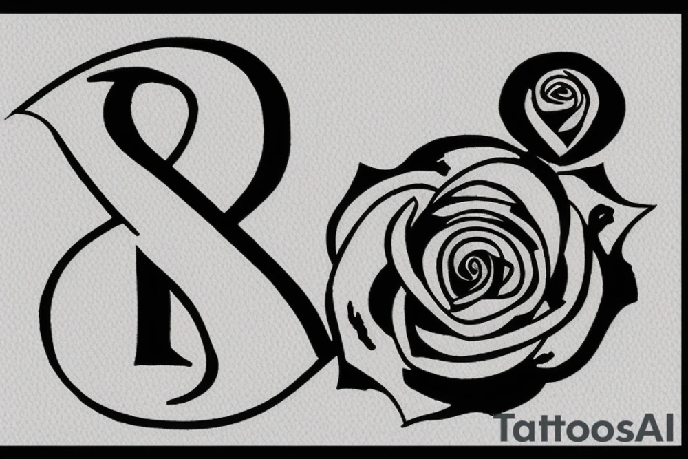 A breast cancer aware ness symbol with a rose through it and the date December thirty first 2010 in Roma numerals under it tattoo idea