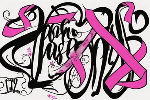 Breast cancer awareness ribbon with the date December 31 2010 written under it tattoo idea