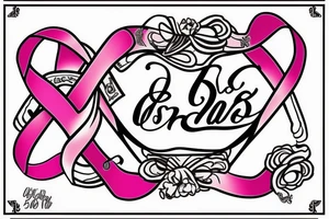 Breast cancer awareness ribbon with the date December 31 2010 written under it tattoo idea