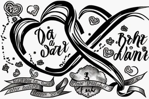 Breast cancer awareness ribbon with the date December 31 2010 written under it tattoo idea