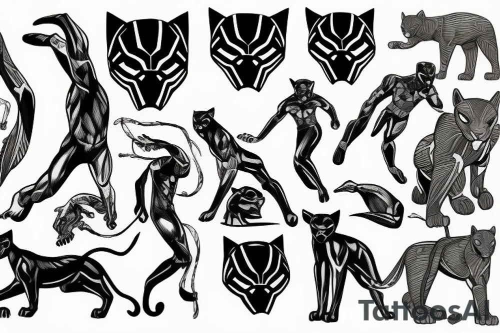 Black panther tattoo idea