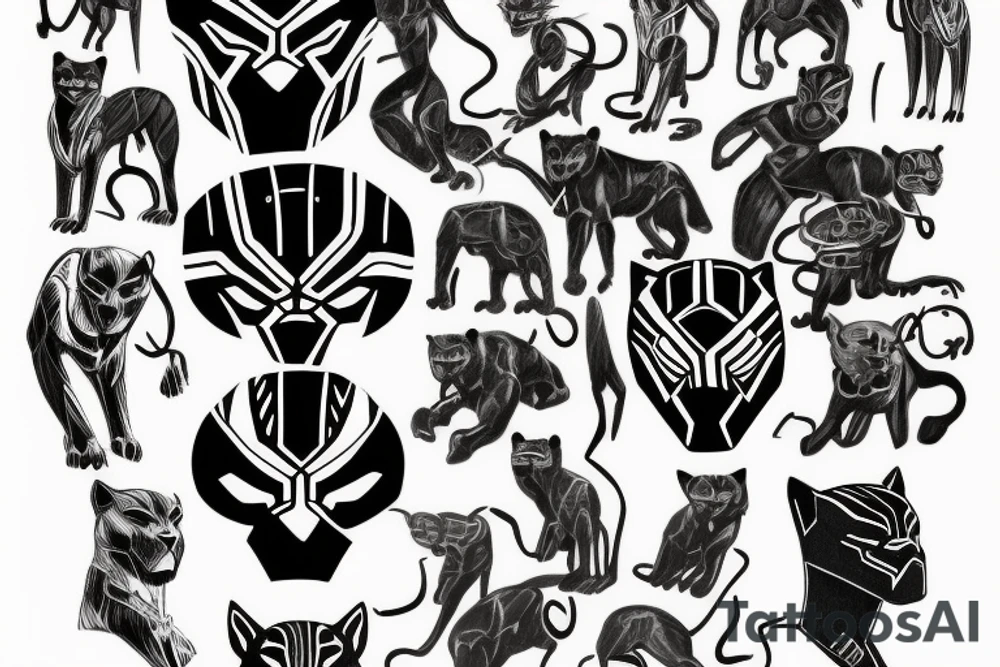 Black panther tattoo idea
