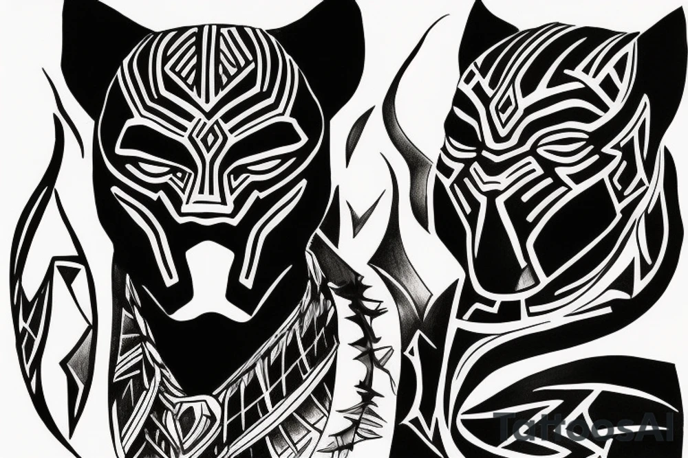 Black panther tattoo idea