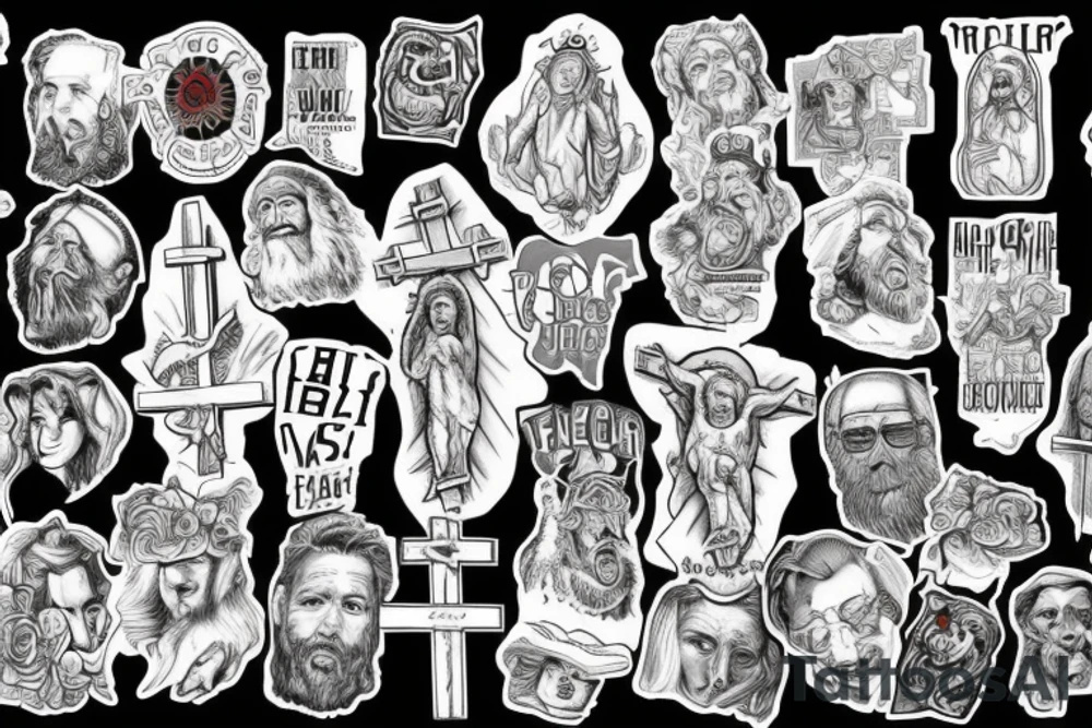 Use Winston as a name with jesus on a cross as the T in winston tattoo idea