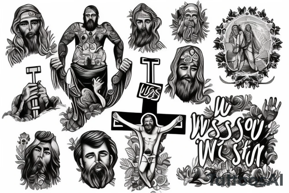 Use Winston as a name with jesus on a cross as the T in winston tattoo idea