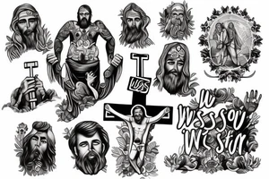 Use Winston as a name with jesus on a cross as the T in winston tattoo idea