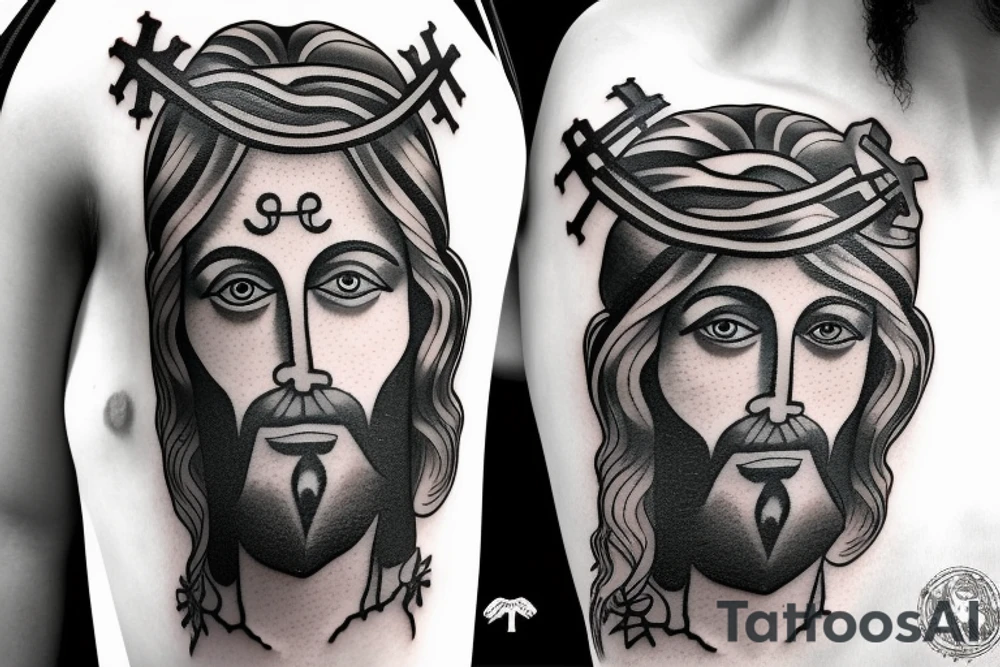 Jesus on a cross tattoo idea