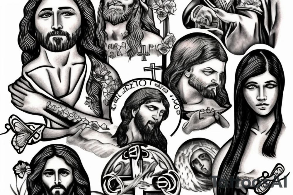 Jesus on a cross tattoo idea