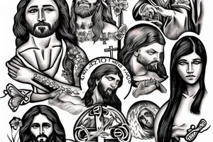 Jesus on a cross tattoo idea