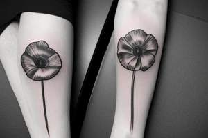 Poppy flower ace spades tattoo idea