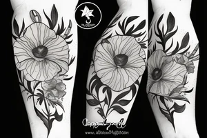 Poppy flower ace spades tattoo idea
