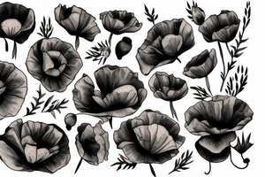 Poppy flower ace spades tattoo idea
