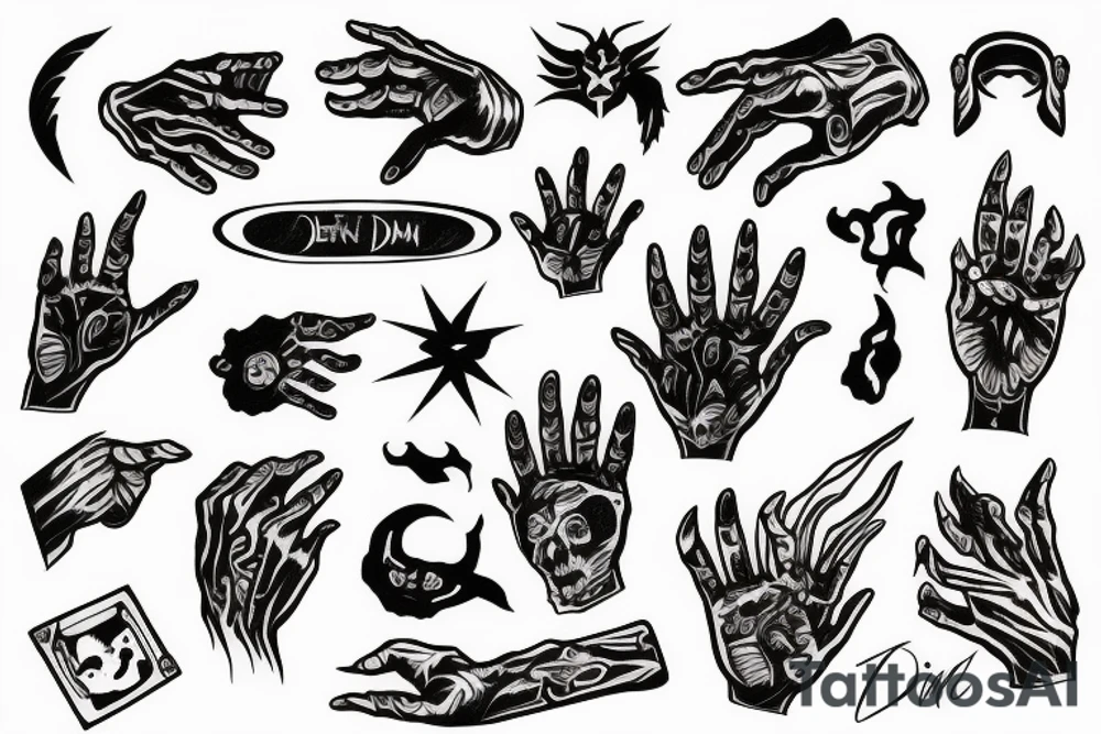 Demon hand from a hole tattoo idea