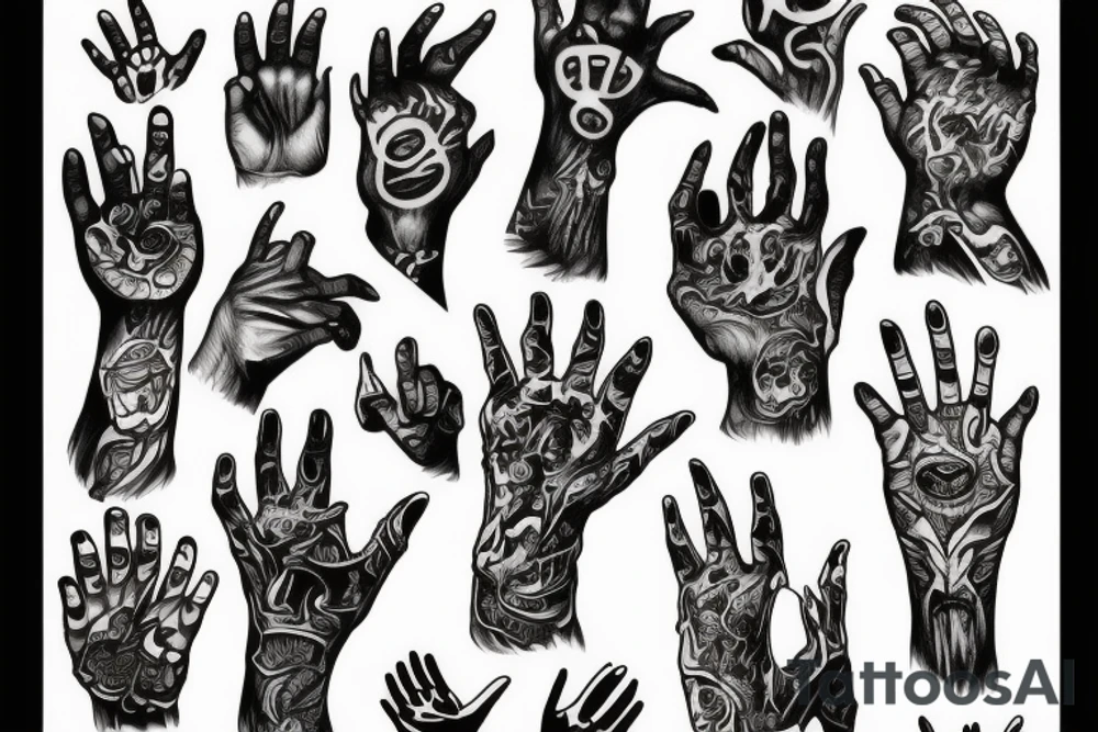 Demon hand from a hole tattoo idea