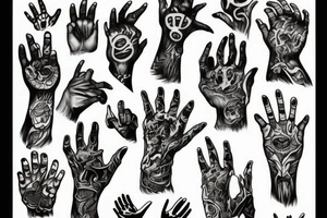 Demon hand from a hole tattoo idea