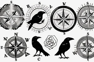 Raven and a compass tattoo idea