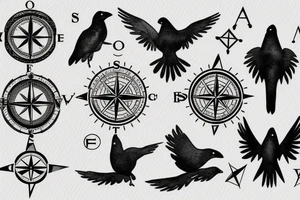 Raven and a compass tattoo idea